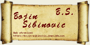 Bojin Sibinović vizit kartica